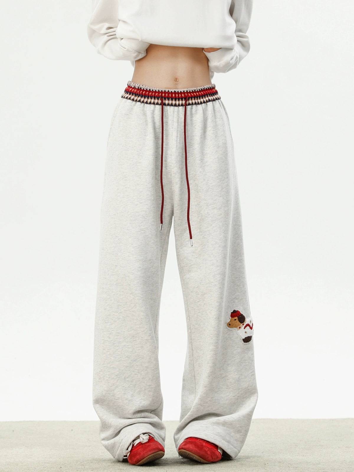 Dachshund Sweatpants Splicing Loose Wide-leg Trousers