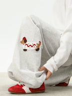 Dachshund Sweatpants Splicing Loose Wide-leg Trousers