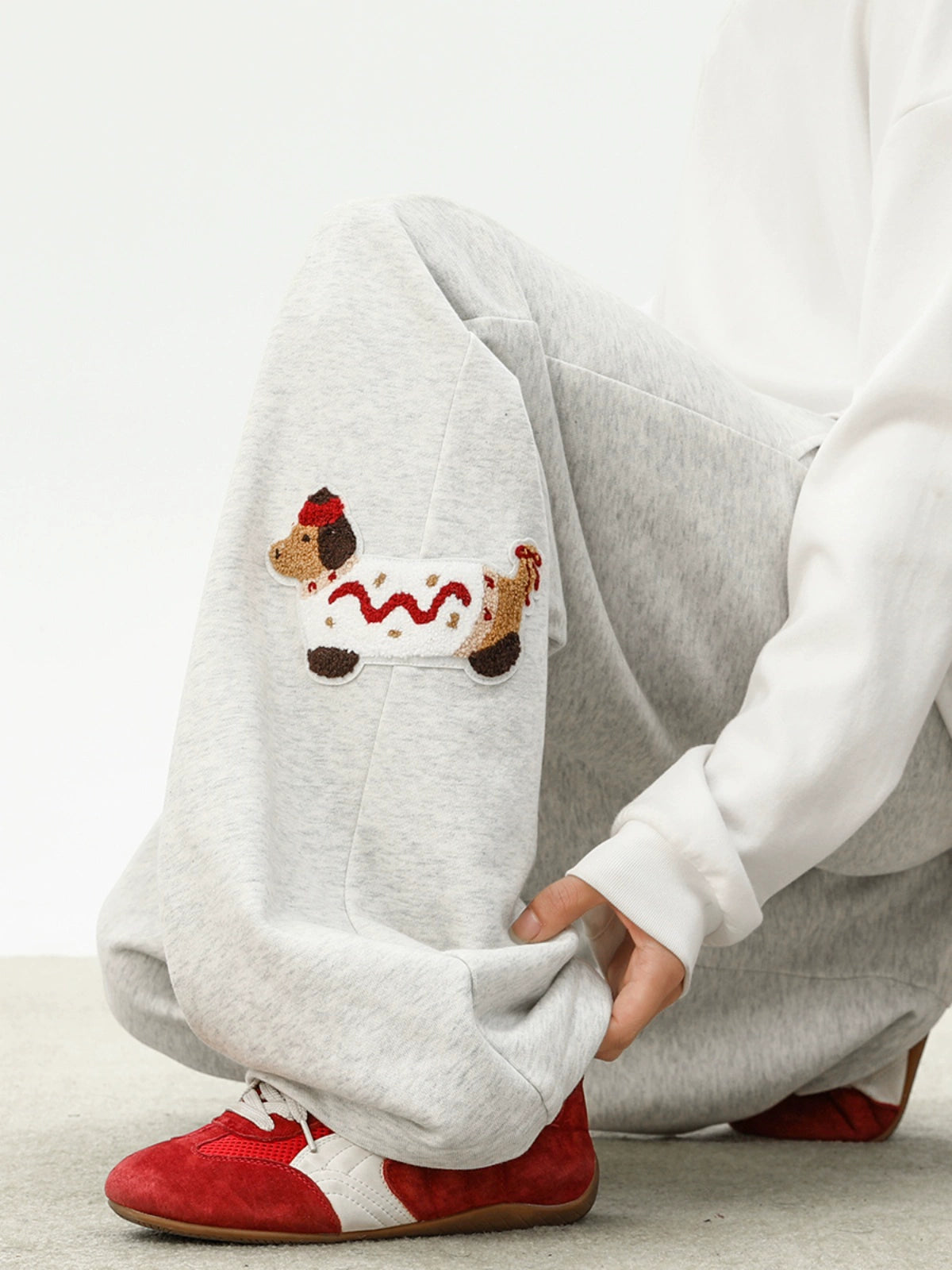 Dachshund Sweatpants Splicing Loose Wide-leg Trousers