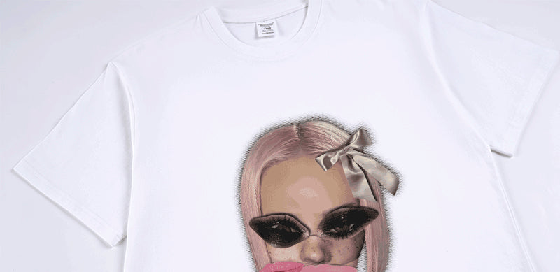 Spice Girl Spoof Printed Cotton Crew Neck Short Sleeves Top