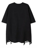 Hip Hop Rock Ripped Short Sleeve Top