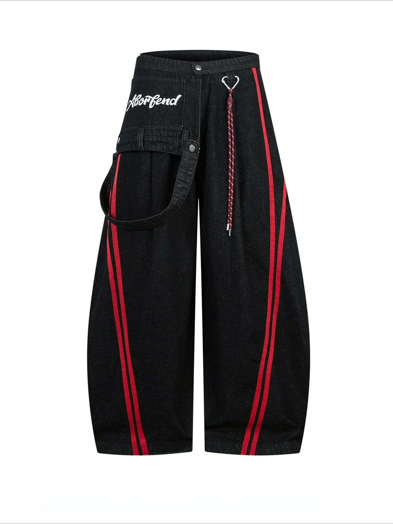 Strap-on Embroidered Letter Jeans