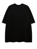 Hiphop Necklace with Butterfly Print Loose Short-sleeved T-shirt