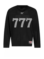 777 Mesh Hollow V-Neck Long Sleeve Top
