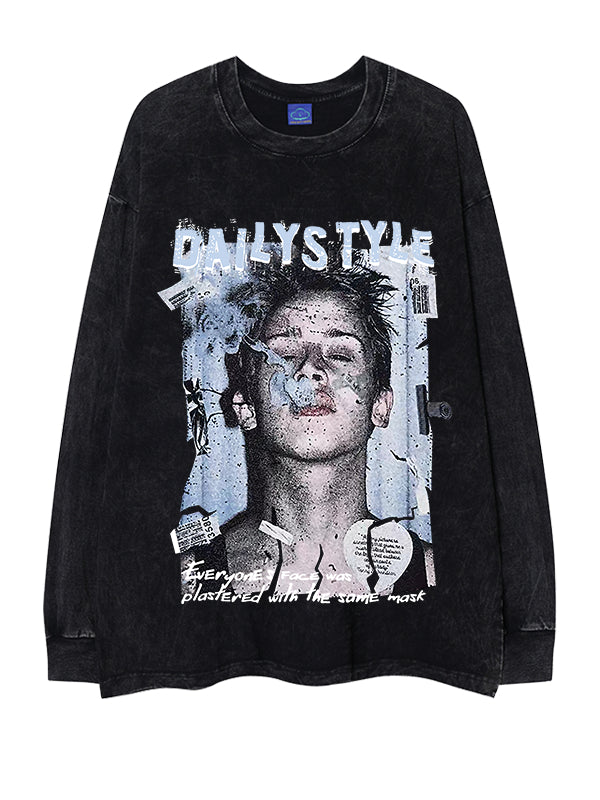 Long Sleeve Vintage Oversize Loose T-Shirt