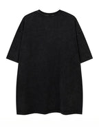 Vintage Letter Print Loose Short Sleeve T-Shirt