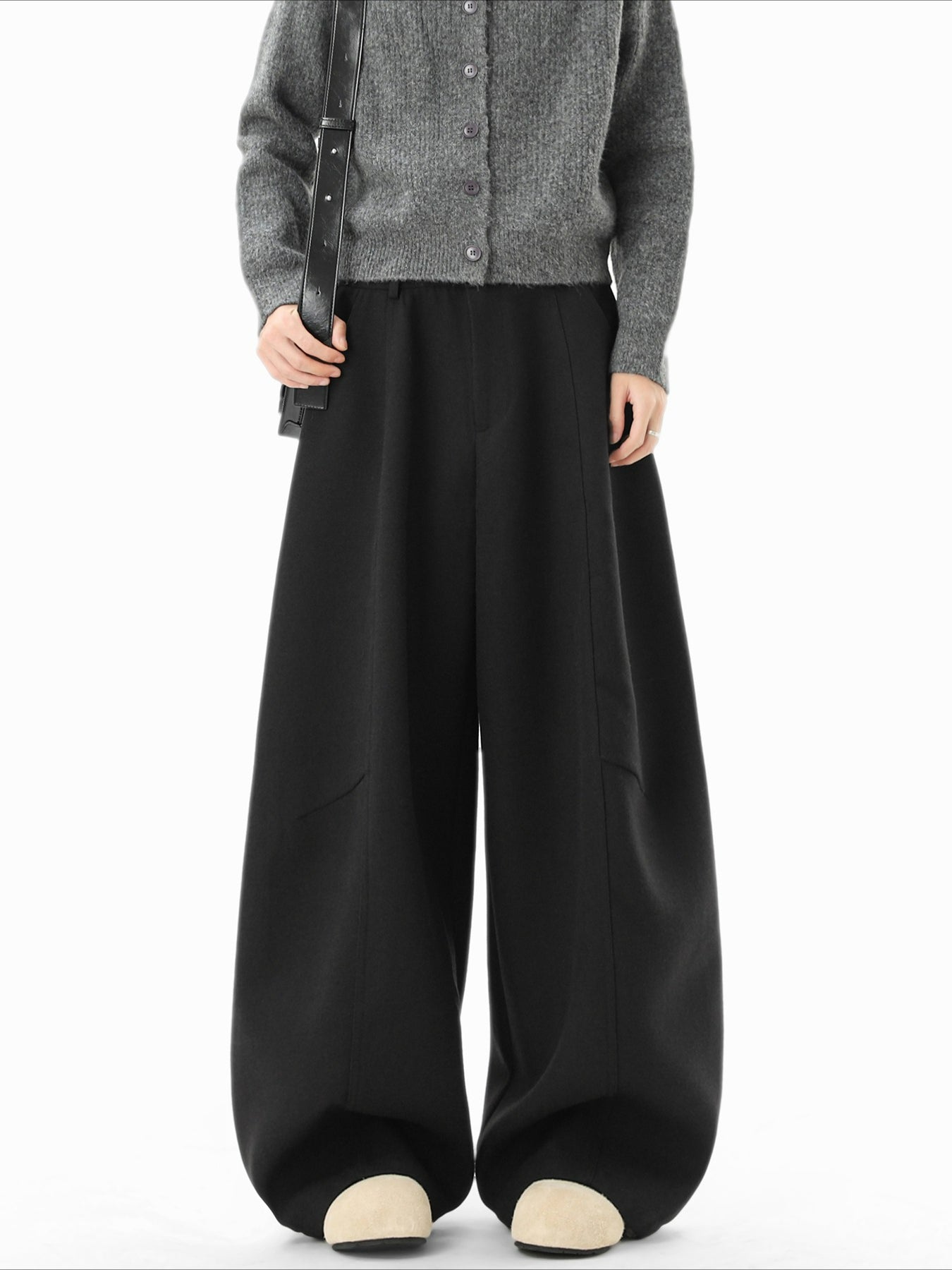 Woolen Scimitar Trousers Wide-leg Casual Loose Pants