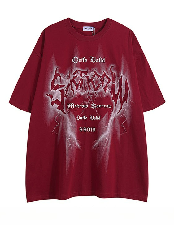 Graffiti Letter Loose Short Sleeve T-Shirt