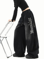 Black Scimitar Vintage Loose Casual Wide Leg Sweatpants