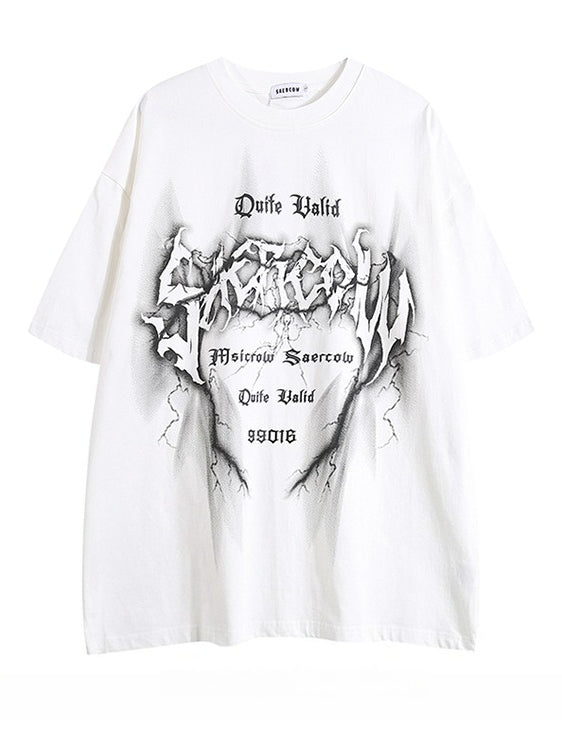 Graffiti Letter Loose Short Sleeve T-Shirt